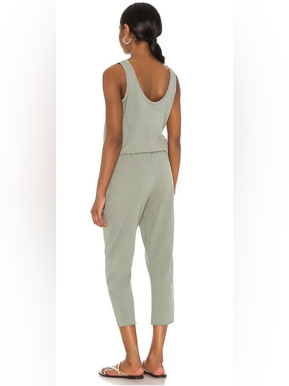 Frank & Eileen Green Tie Waist Cotton Tank Jumpsuit Size Medium - Picture 7 of 7